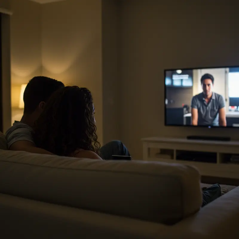 Casal assistindo ao teste IPTV XCIPTV de 5 horas